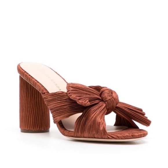 Loeffler Randall Shoes - Loeffler Randall - Women's Penny Terracotta Pleated Bow Heel